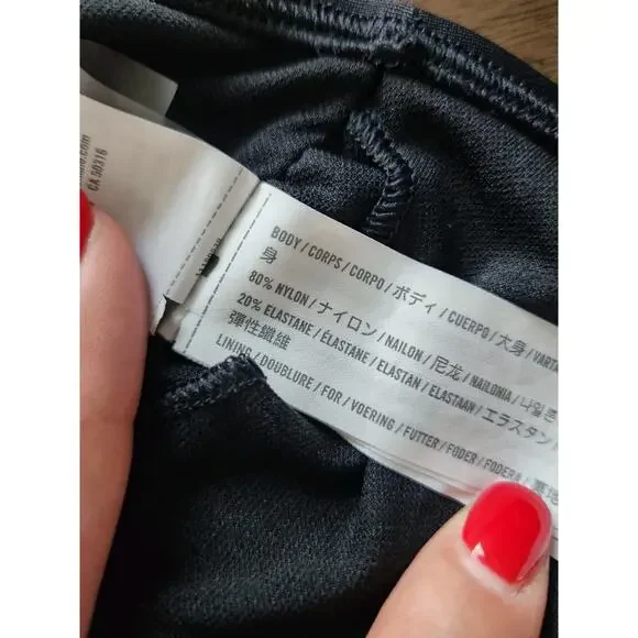 Abercrombie & Fitch One shoulder tie black swimsuit top size Medium euc - Picture 5 of 5